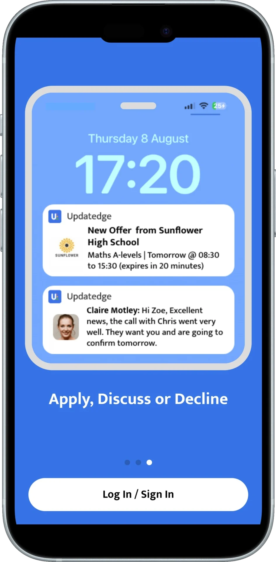 Updatedge availability mobile app offer notifications